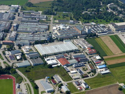 Luftaufnahme aus nördlicher Richtung des Gewerbegebiets West